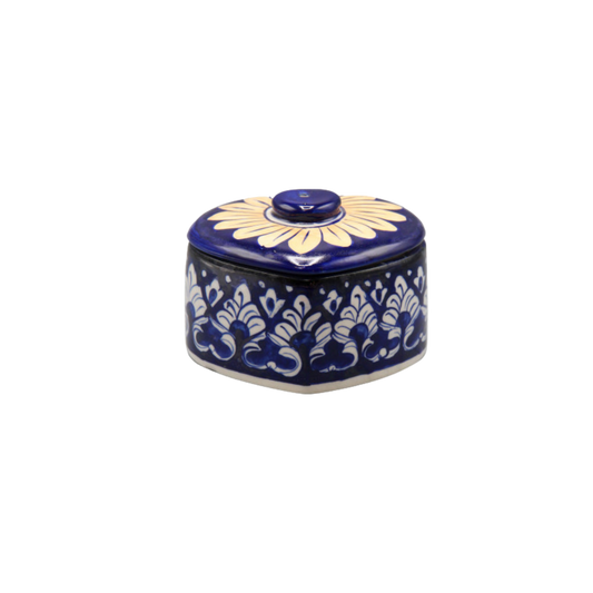 Handcrafted Blue Pottery Jewellery Box – 4x4 Inch | Elegant Keepsake Storage