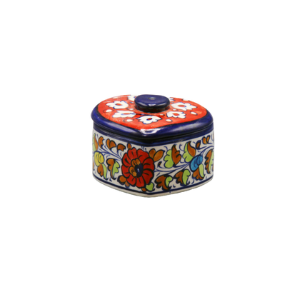 Handcrafted Blue Pottery Jewellery Box – 4x4 Inch | Elegant Keepsake Storage