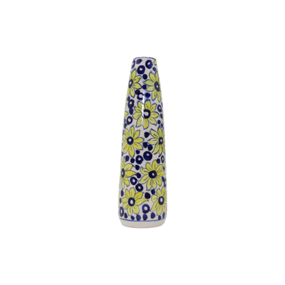 Handcrafted Blue Pottery Bottle Vase – Artistic Ceramic Home Decor