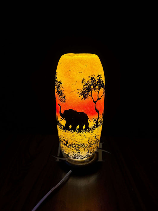Bottle Shaped Camel Skin Lamp | Velmora Ventures
