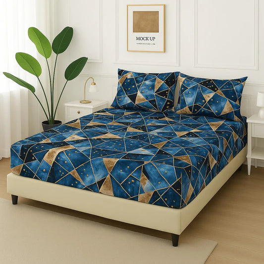 BLUE TRIANGLE- Fitted Bedsheet Set