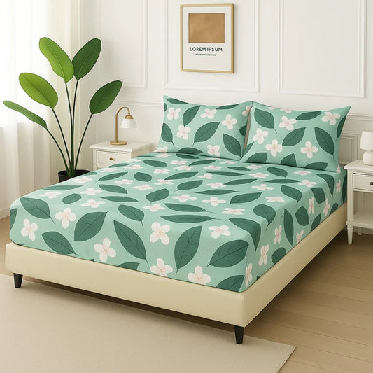 GREEN PATTA - Fitted Bedsheet Set