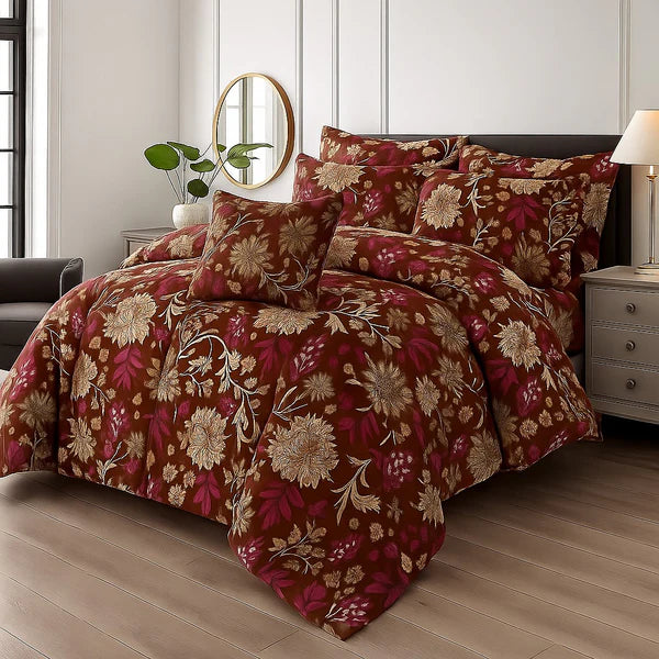 FOREST LEAVES- 7pcs PREMIUM Summer Comforter Set (Light Filling)