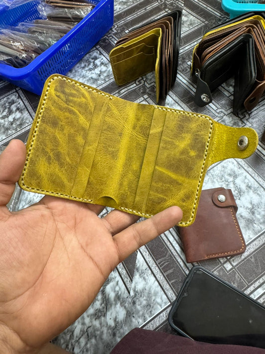 Leather Wallet - MUSTARD YELLOW