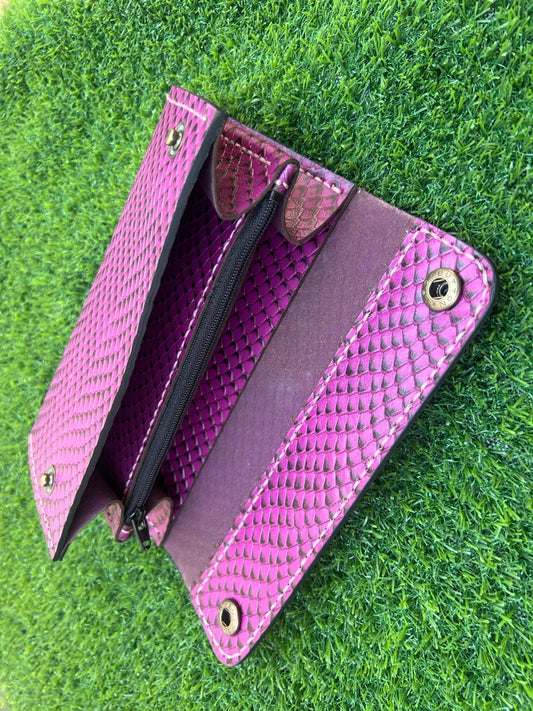 Leather Wallet - PURPLE
