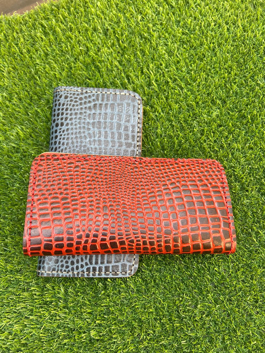 Crocodile-Texture Leather Wallet