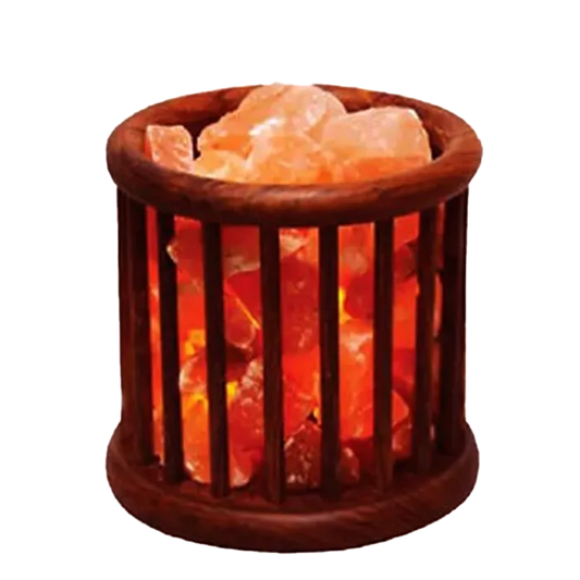 Wooden Basket Salt Lamp Cage