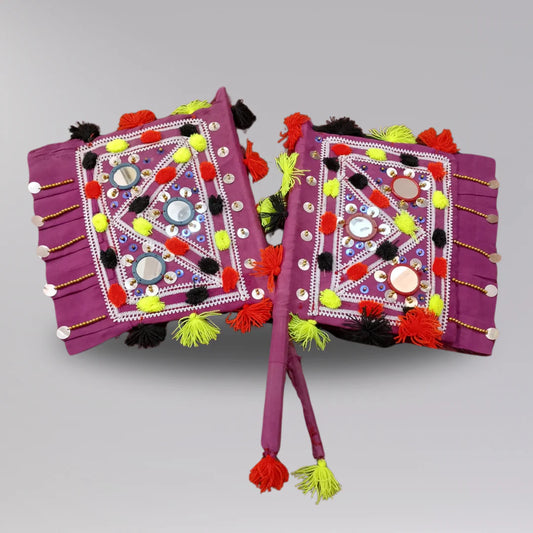 Pair Of Handmade Embroidered Fancy Fan  Made in Pakistan (Sindh)