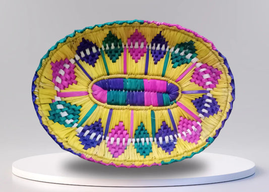 Set Of 3 Handcrafted Palm Leaf Basket - Multicolor  Made in Pakistan (Sindh)