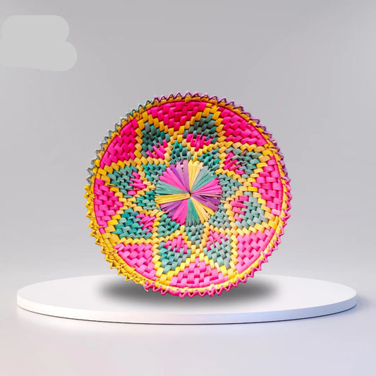 Vibrant Multicolor Handwoven Roti Basket (Changeri Design)